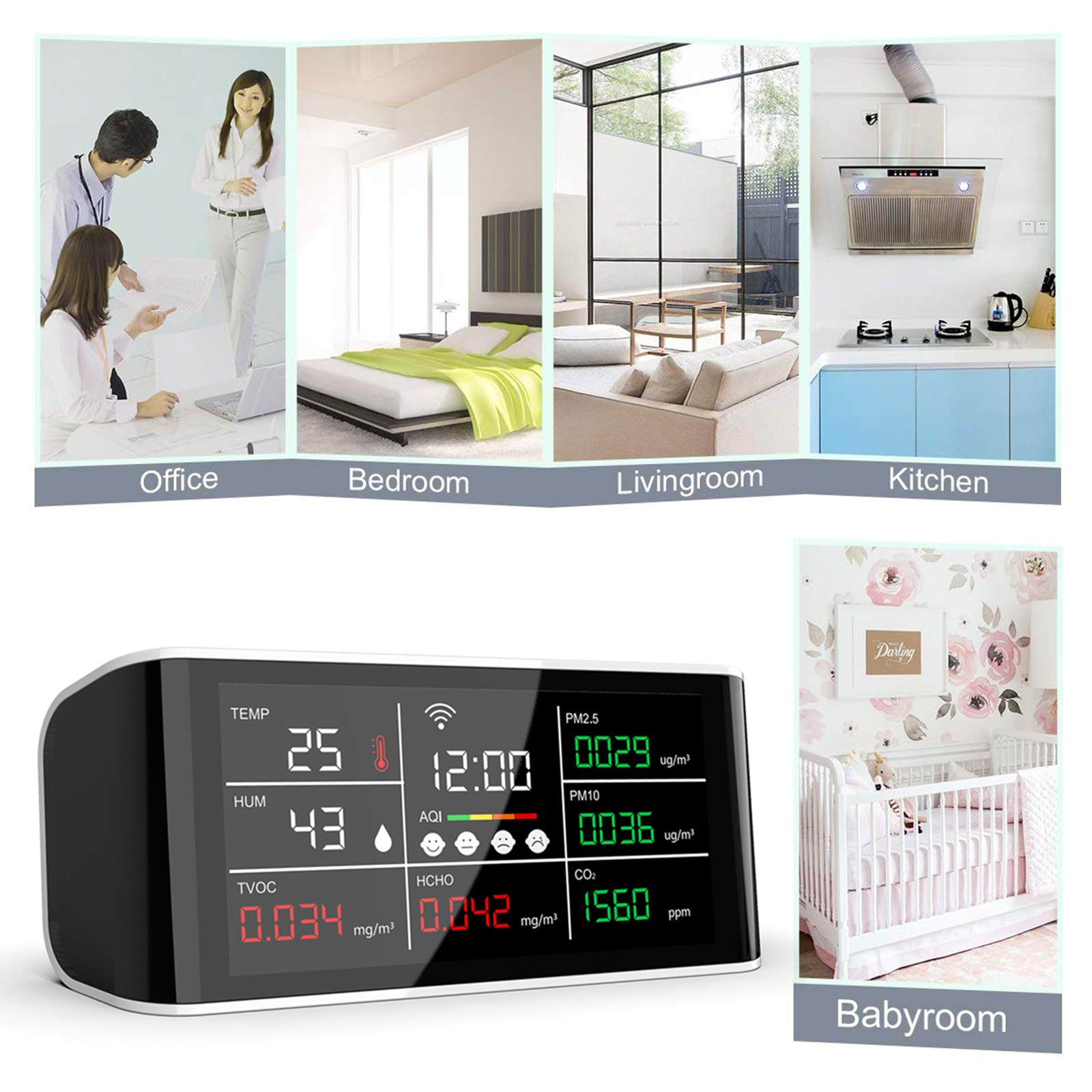 Amazon.co.jp: SYUGJDZ 空気測定器 マルチテスター ホルムアルデヒド